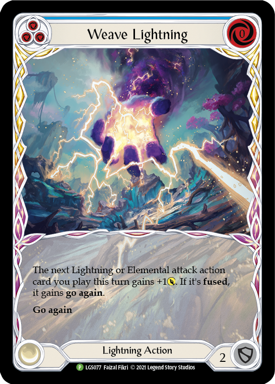Weave Lightning (Blue) [LGS077] (Promo)  Rainbow Foil | Good Games North