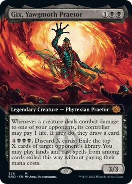 Gix Yawgmoth Praetor Extended Art 326/287 (The Brothers' War)  - Foil | Good Games North