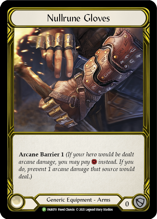 Nullrune Gloves (Golden) [FAB070] (Promo)  Cold Foil | Good Games North