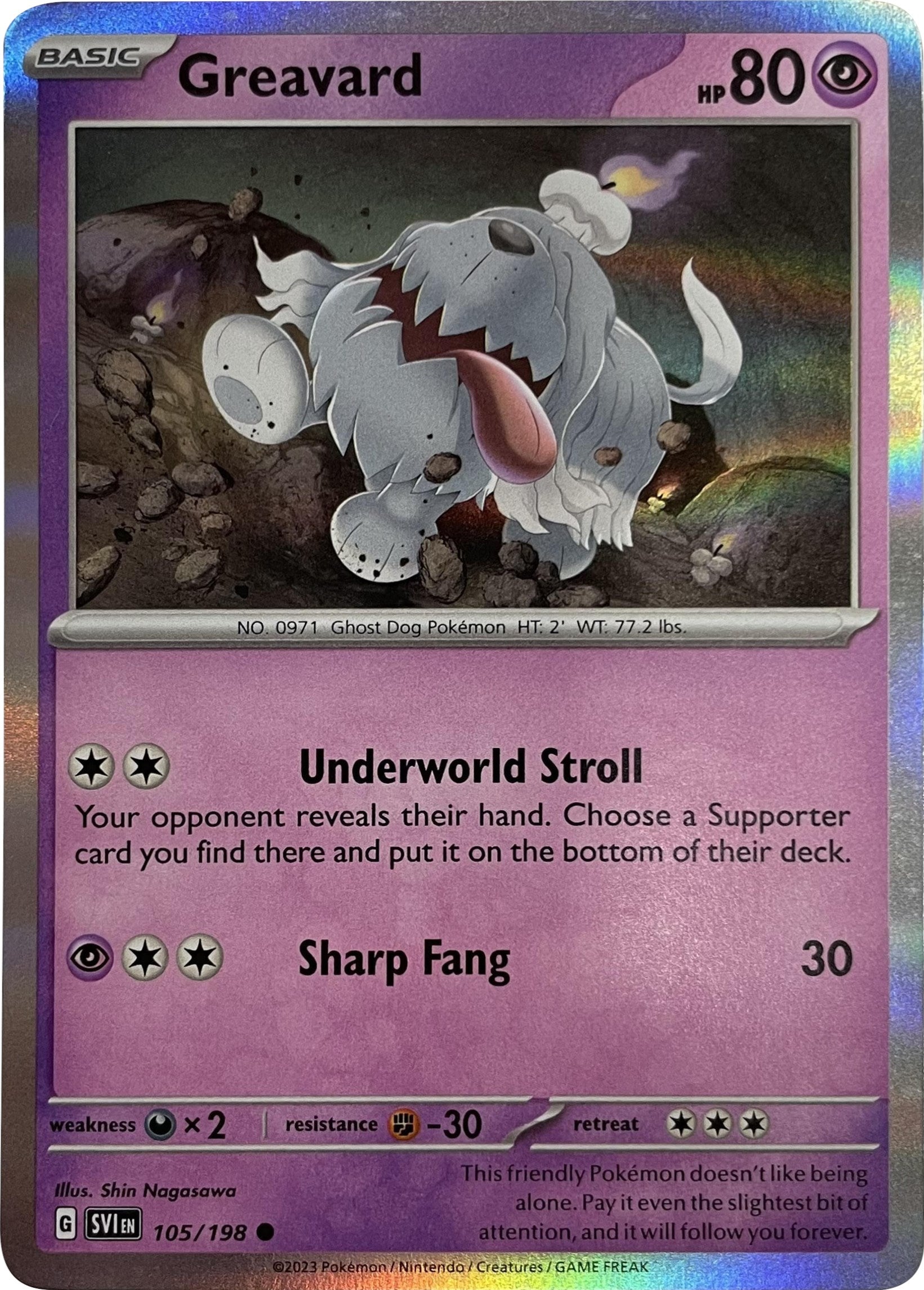 Greavard (105/198) (Mirage Holo) [Scarlet & Violet: Base Set] | Good Games North