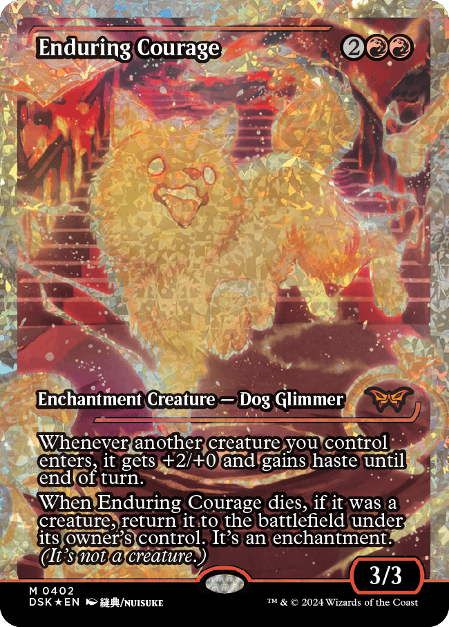 Enduring Courage (Japan Showcase Fracture Foil) [Duskmourn: House of Horror] | Good Games North