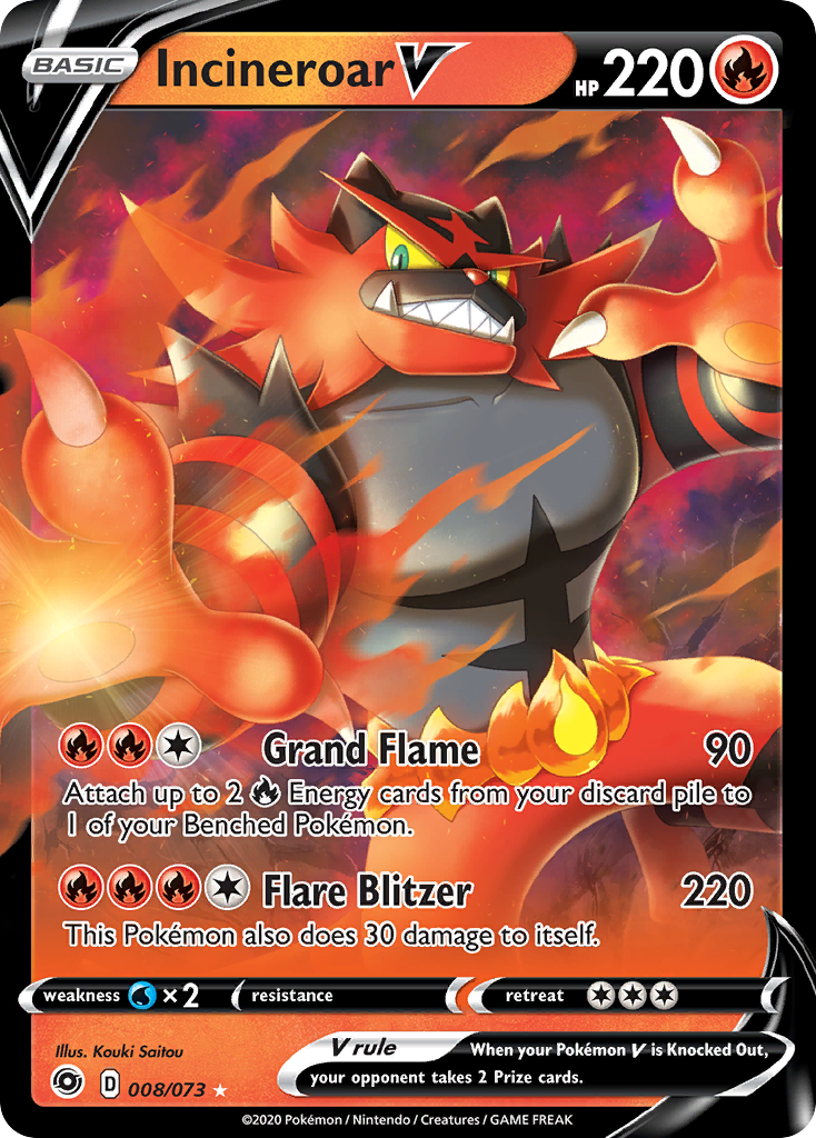 Incineroar V (008/073) [Sword & Shield: Champion's Path] | Good Games North