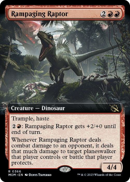 Rampaging Raptor 366 (March of the Machine)  - Extended Art Foil | Good Games North