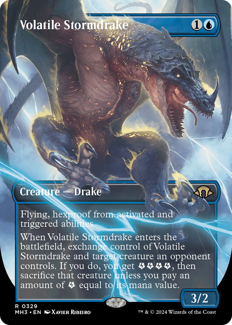 Volatile Stormdrake (Borderless) [Modern Horizons 3] | Good Games North