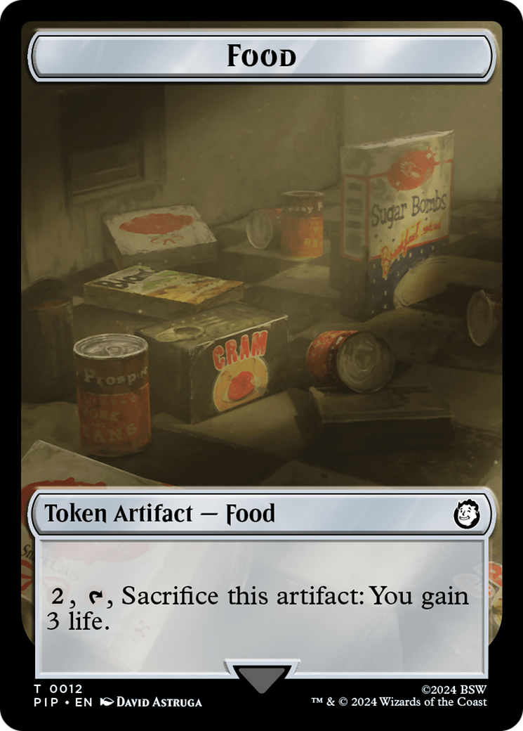 Warrior // Food (0012) Double-Sided Token [Fallout Tokens] | Good Games North