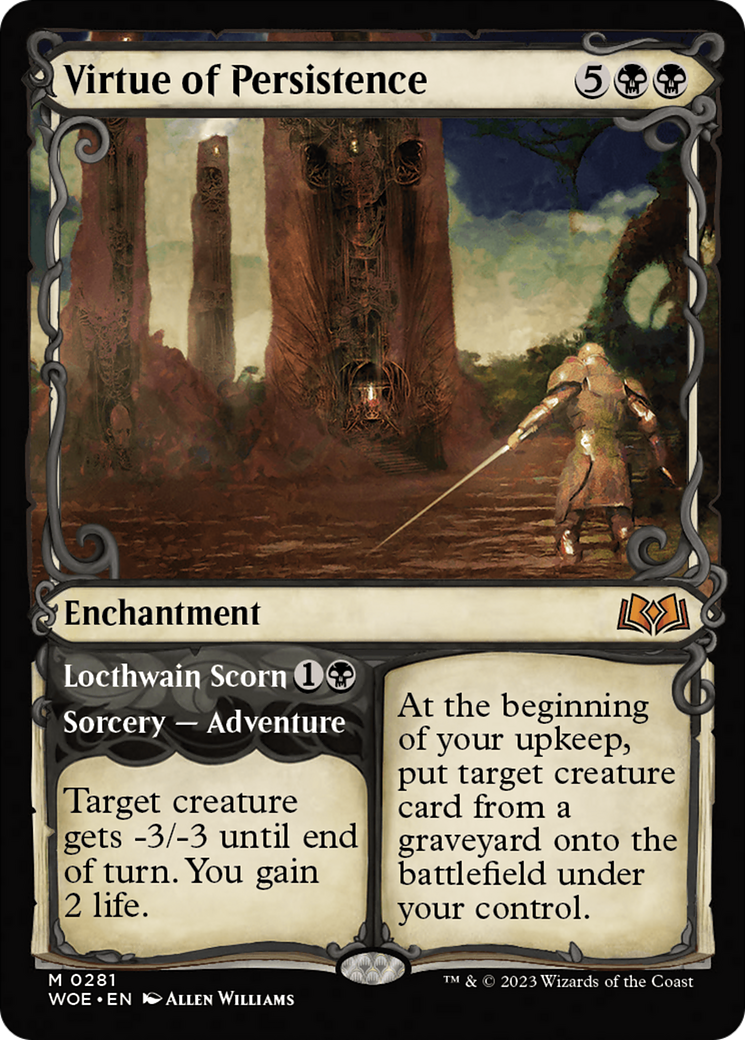 Virtue of Persistence // Locthwain Scorn (Showcase) [Wilds of Eldraine] | Good Games North