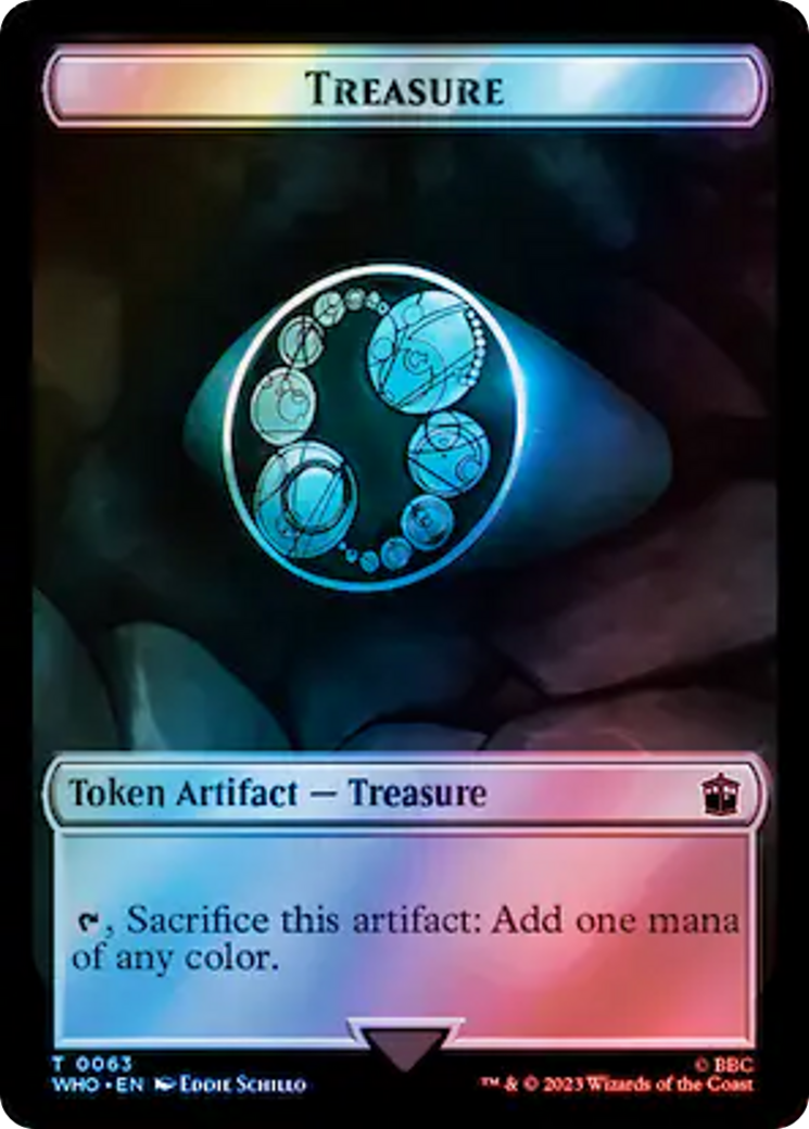 Alien Angel // Treasure (0063) Double-Sided Token (Surge Foil) [Doctor Who Tokens] | Good Games North