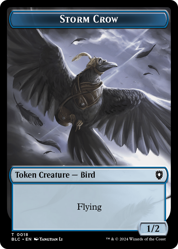 Storm Crow // Bird (003) Double-Sided Token [Bloomburrow Commander Tokens] | Good Games North