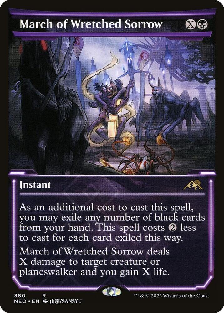 March of Wretched Sorrow Showcase (Kamigawa: Neon Dynasty)  - Foil | Good Games North