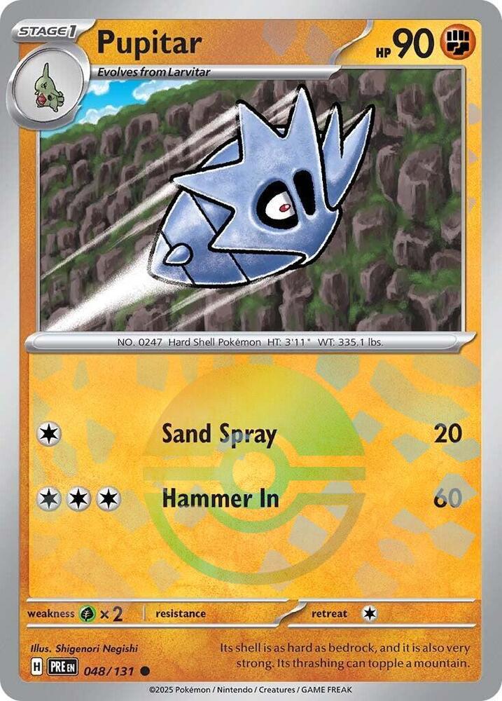 Pupitar (048/131) (Poke Ball Pattern) [Scarlet & Violet: Prismatic Evolutions] | Good Games North