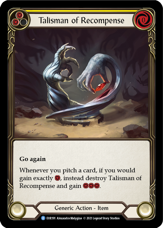 Talisman of Recompense [EVR191] (Everfest)  1st Edition Cold Foil | Good Games North