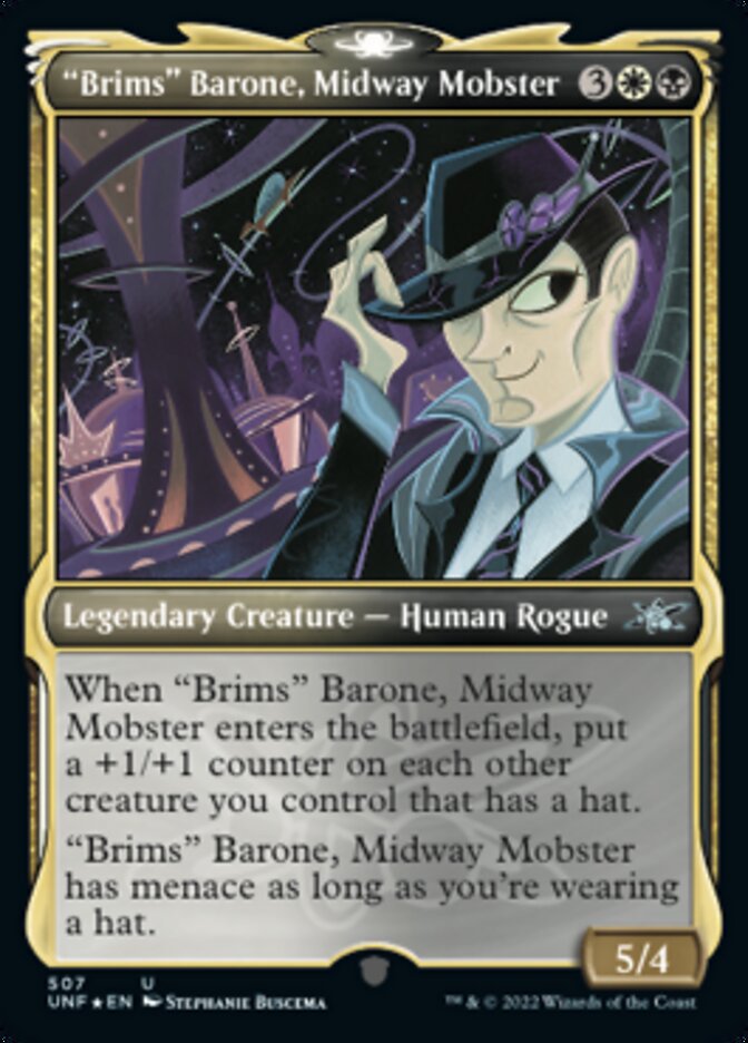"Brims" Barone, Midway Mobster (Showcase) (Galaxy Foil) [Unfinity] | Good Games North