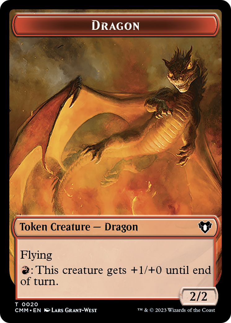 Treasure // Dragon (0020) Double-Sided Token [Commander Masters Tokens] | Good Games North