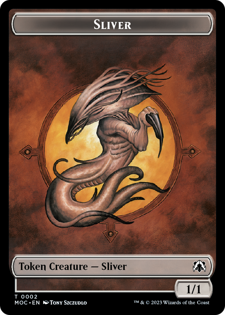 Goblin // Sliver Double-Sided Token [March of the Machine Commander Tokens] | Good Games North