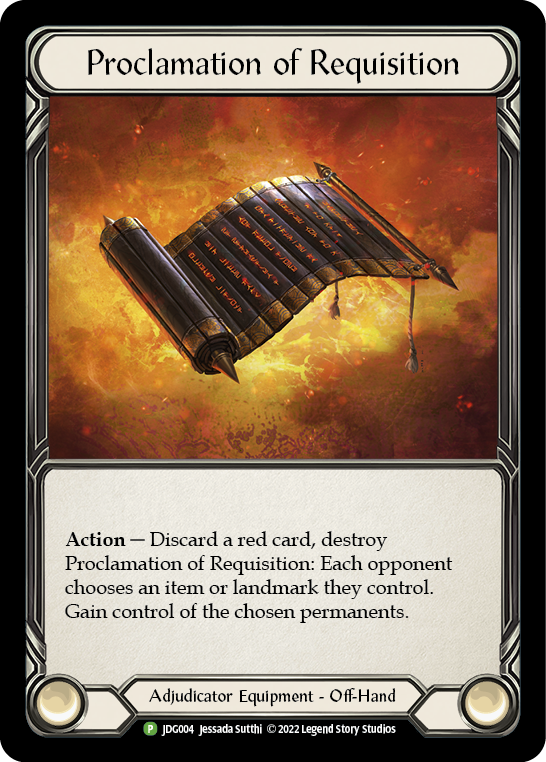 Proclamation of Requisition [JDG004] (Promo)  Rainbow Foil | Good Games North