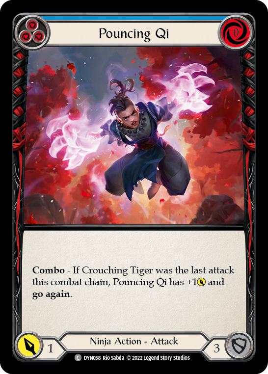 Pouncing Qi (Blue) [DYN058] (Dynasty)  Rainbow Foil | Good Games North