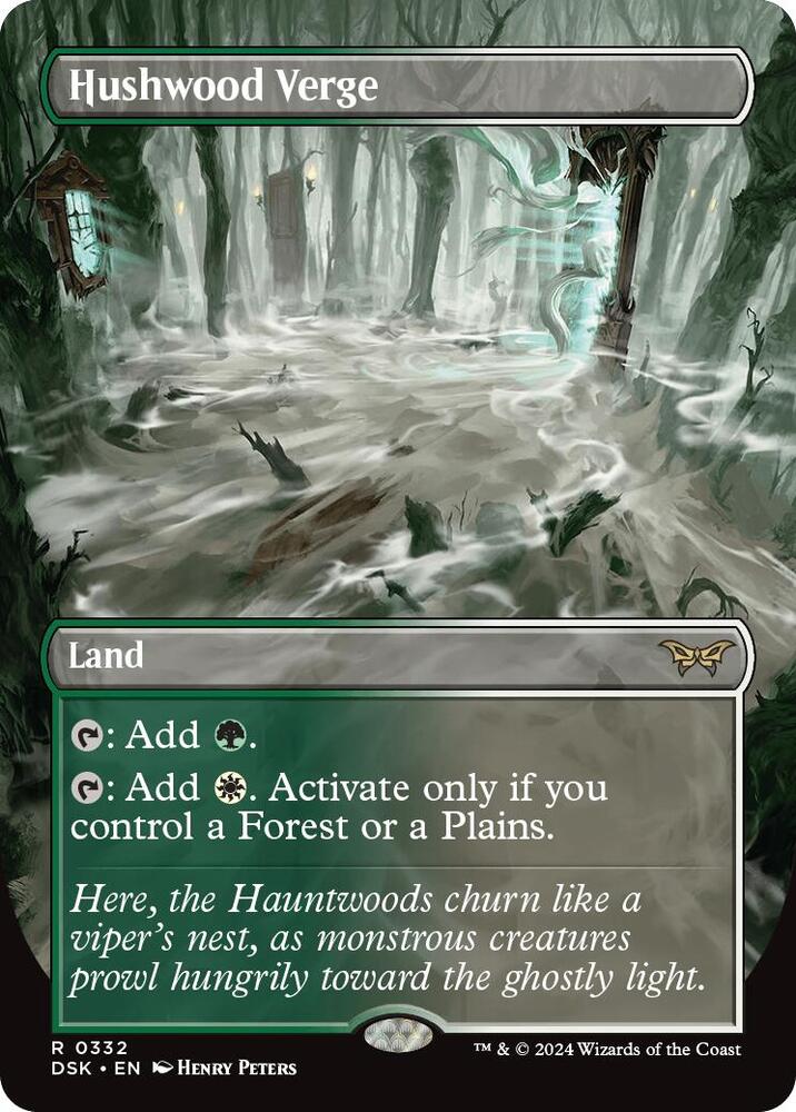Hushwood Verge Borderless (Duskmourn: House of Horror)  - Foil | Good Games North