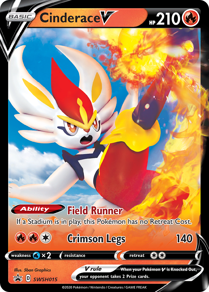Cinderace V (SWSH015) (Jumbo Card) [Sword & Shield: Black Star Promos] | Good Games North