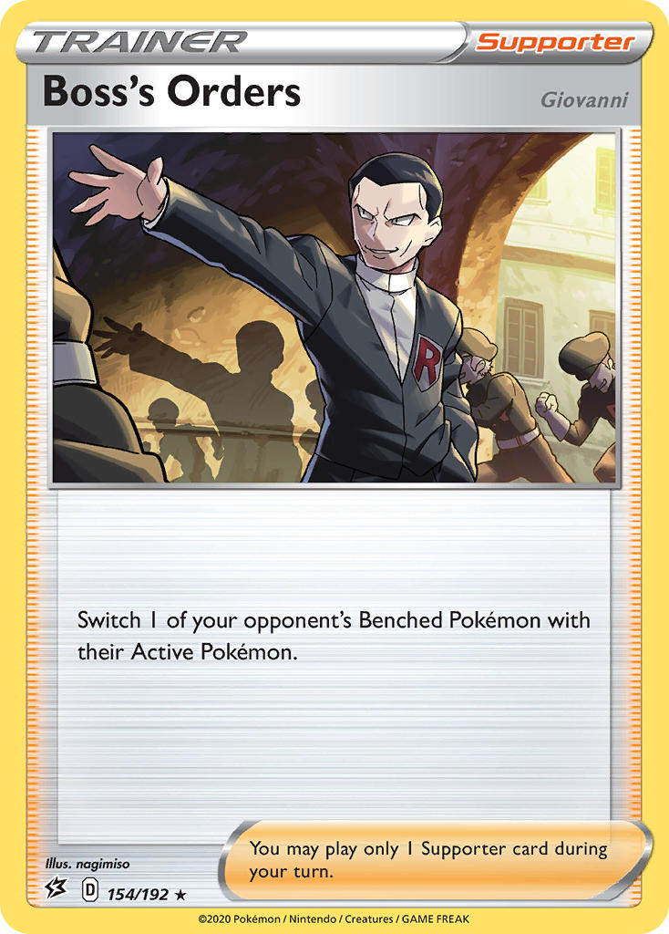 Boss's Orders (154/192) (Giovanni) (Theme Deck Exclusive) [Sword & Shield: Rebel Clash] | Good Games North