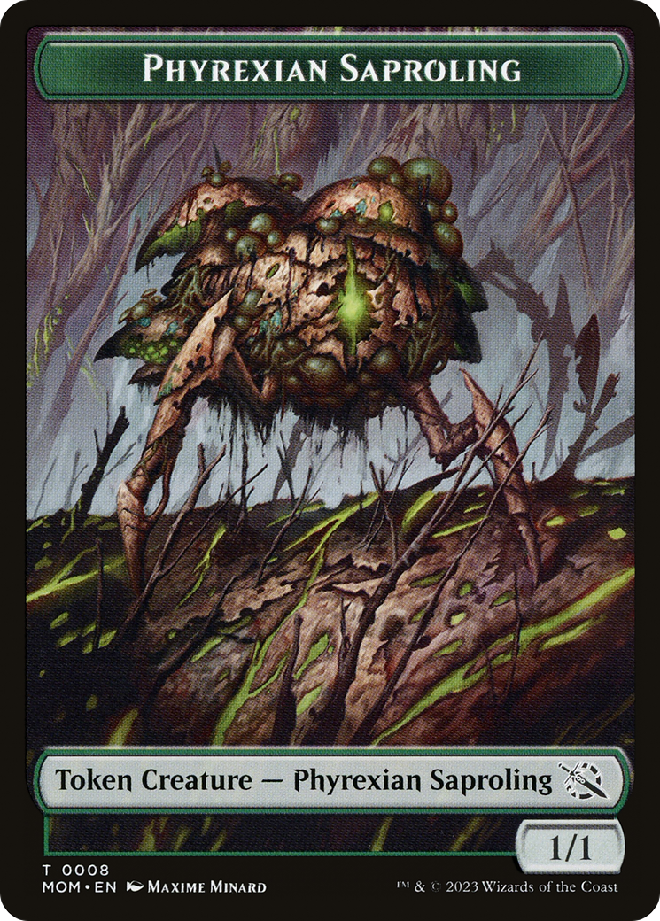 Monk // Phyrexian Saproling Double-Sided Token [March of the Machine Tokens] | Good Games North