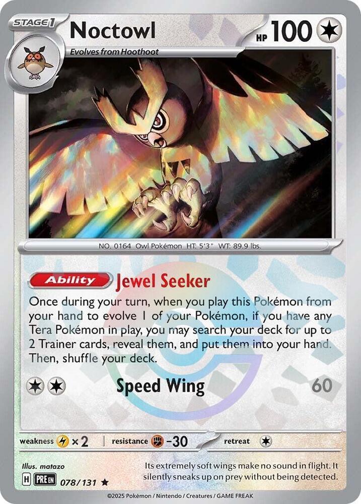 Noctowl (078/131) (Poke Ball Pattern) [Scarlet & Violet: Prismatic Evolutions] | Good Games North