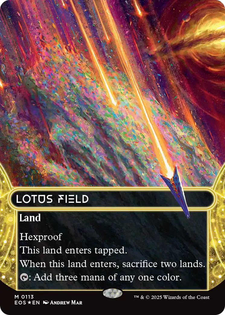 Lotus Field (0113) (Borderless) (Galaxy Foil) [Edge of Eternities: Stellar Sights] | Good Games North