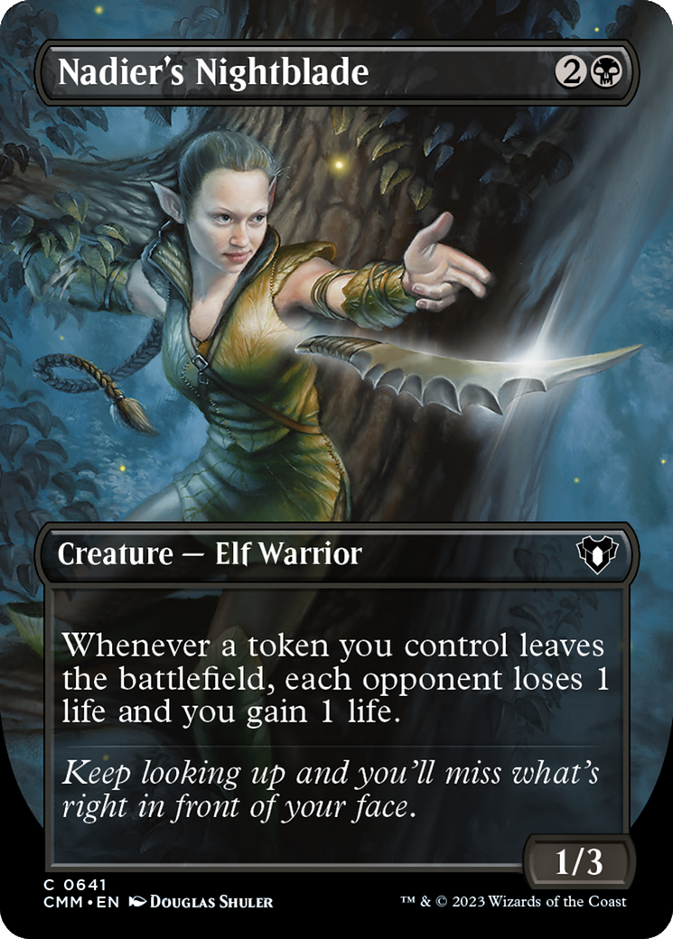 Nadier's Nightblade (Borderless Alternate Art) [Commander Masters] | Good Games North