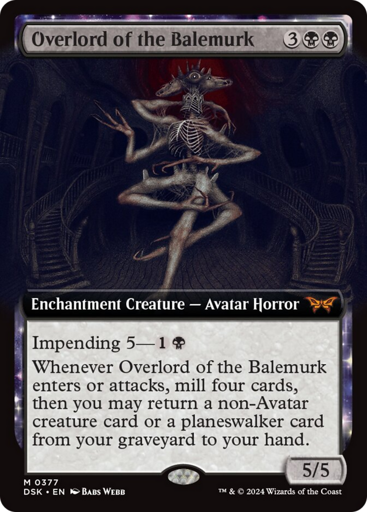 Overlord of the Balemurk (Extended Art) [Duskmourn: House of Horror] | Good Games North