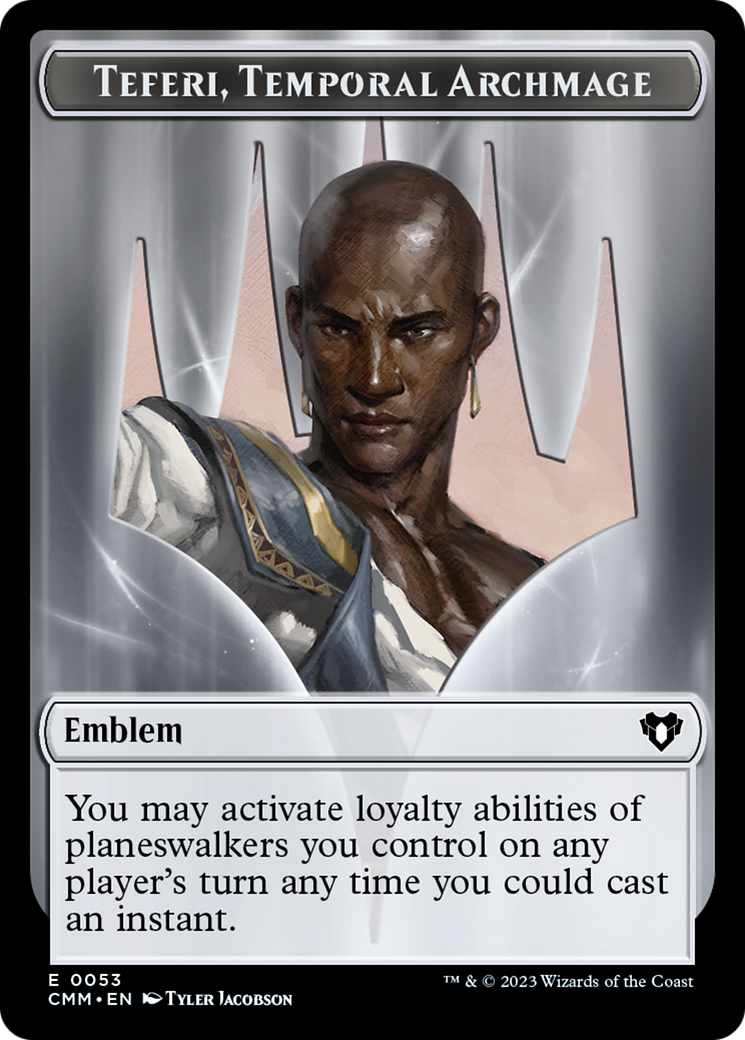 Teferi, Temporal Archmage Emblem [Commander Masters Tokens] | Good Games North