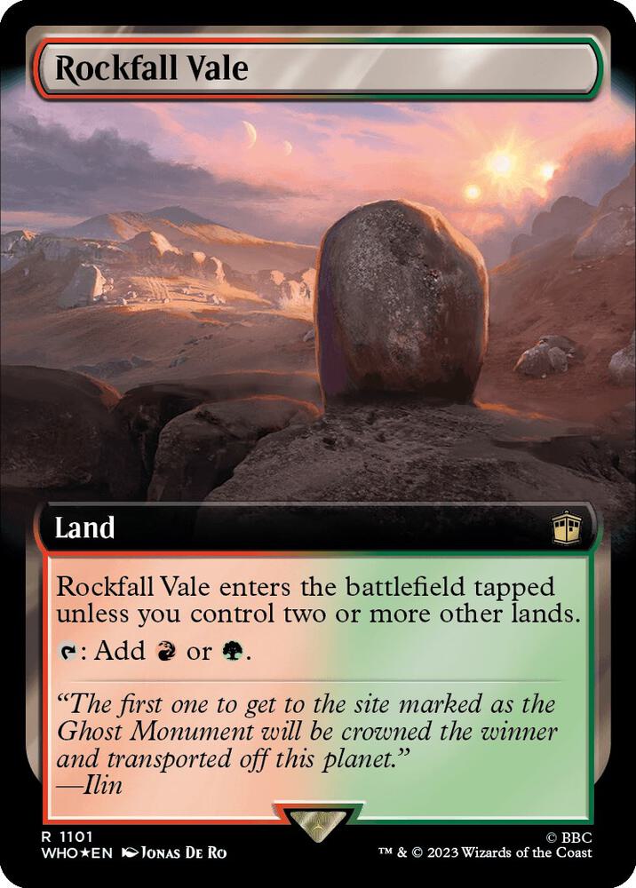 Rockfall Vale Extended Art Surge Foil (Universes Beyond: Doctor Who)  - Foil | Good Games North