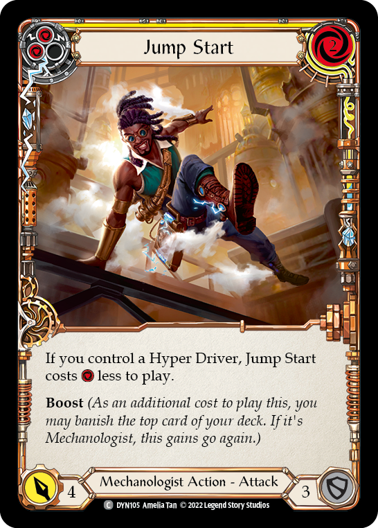 Jump Start (Yellow) [DYN105] (Dynasty)  Rainbow Foil | Good Games North