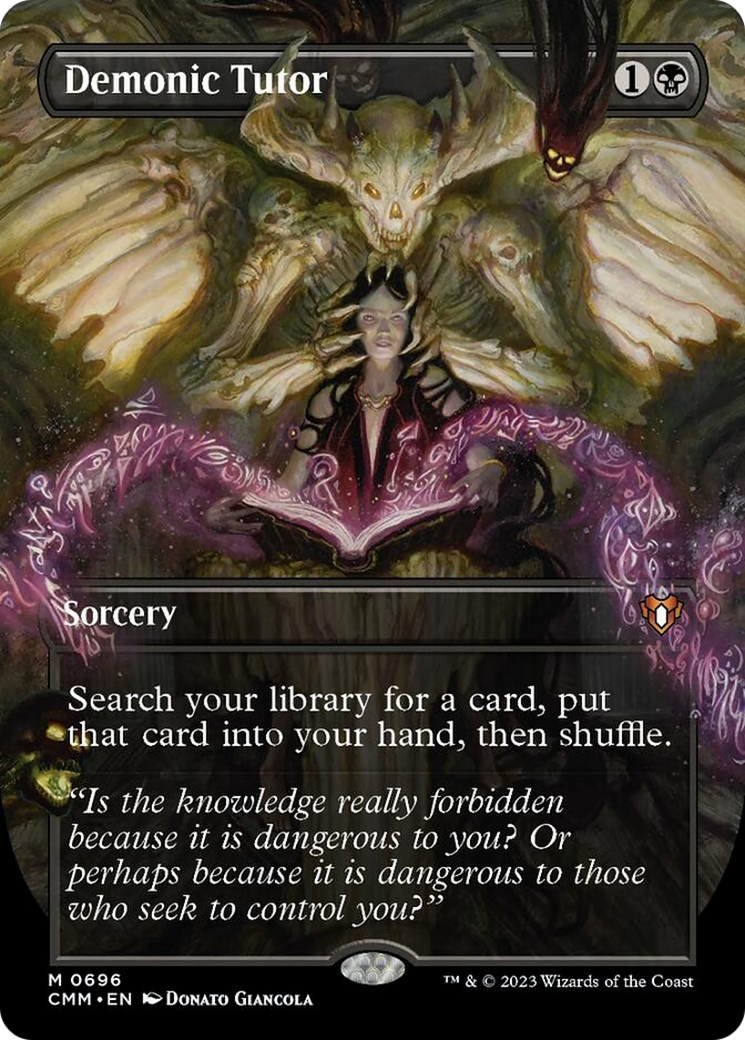 Demonic Tutor (Borderless Alternate Art) [Commander Masters] | Good Games North