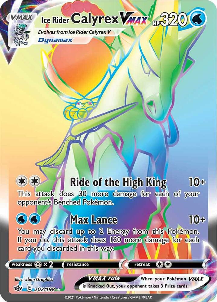 Ice Rider Calyrex VMAX Secret 202/198 (SWSH06: Chilling Reign)  - Holofoil | Good Games North