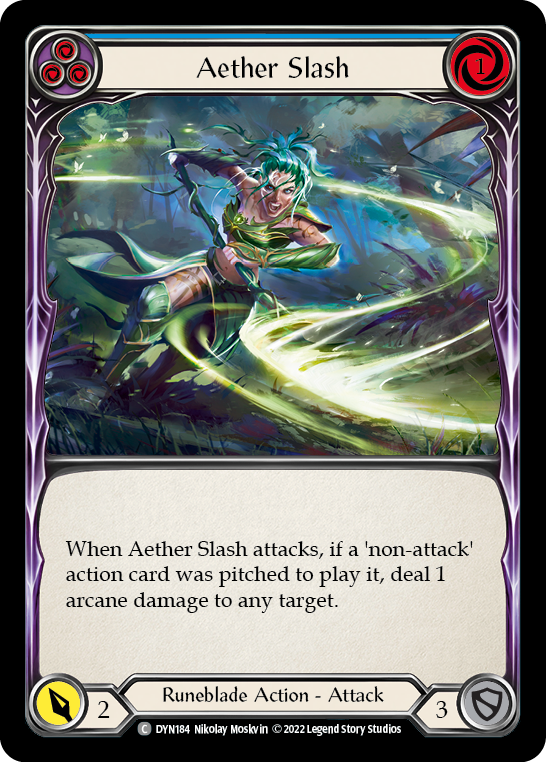 Aether Slash (Blue) [DYN184] (Dynasty)  Rainbow Foil | Good Games North
