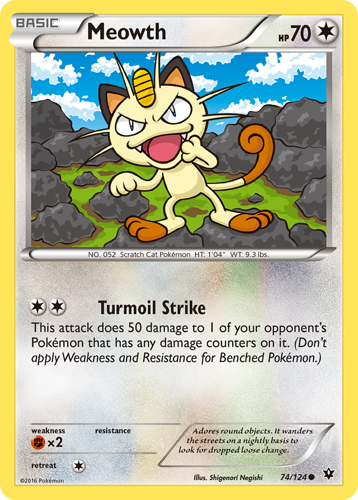 Meowth (74/124) [XY: Fates Collide] | Good Games North
