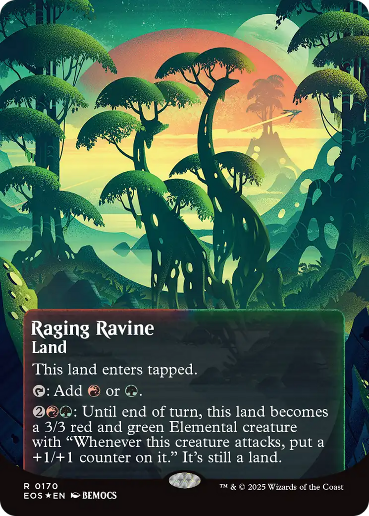 Raging Ravine (0170) (Borderless) (Galaxy Foil) [Edge of Eternities: Stellar Sights] | Good Games North