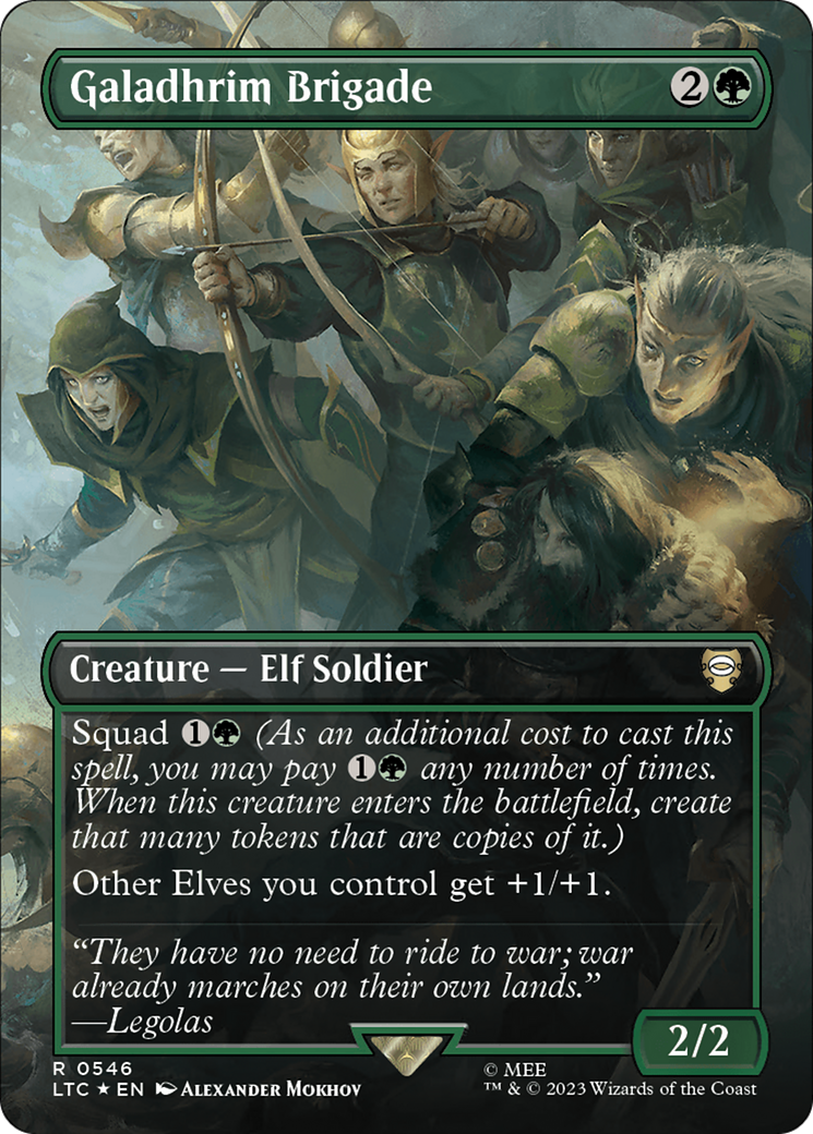 Galadhrim Brigade (Borderless) (Surge Foil) [The Lord of the Rings: Tales of Middle-Earth Commander] | Good Games North