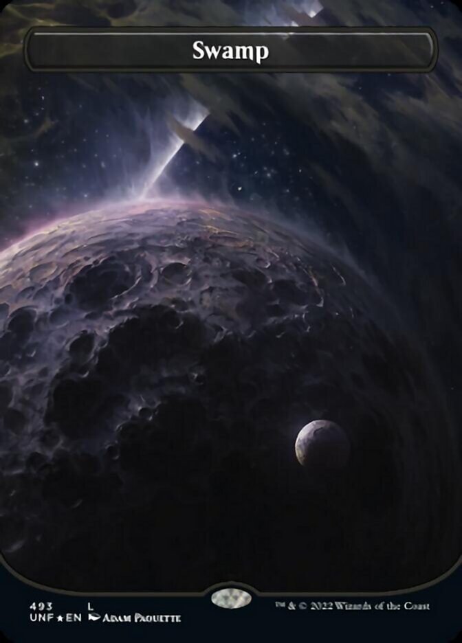 Swamp (493) (Orbital Space-ic Land) (Galaxy Foil) [Unfinity] | Good Games North