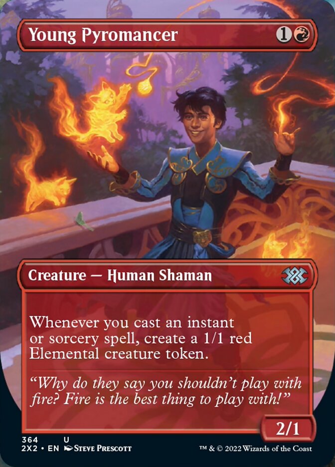Young Pyromancer (Borderless Alternate Art) [Double Masters 2022] | Good Games North