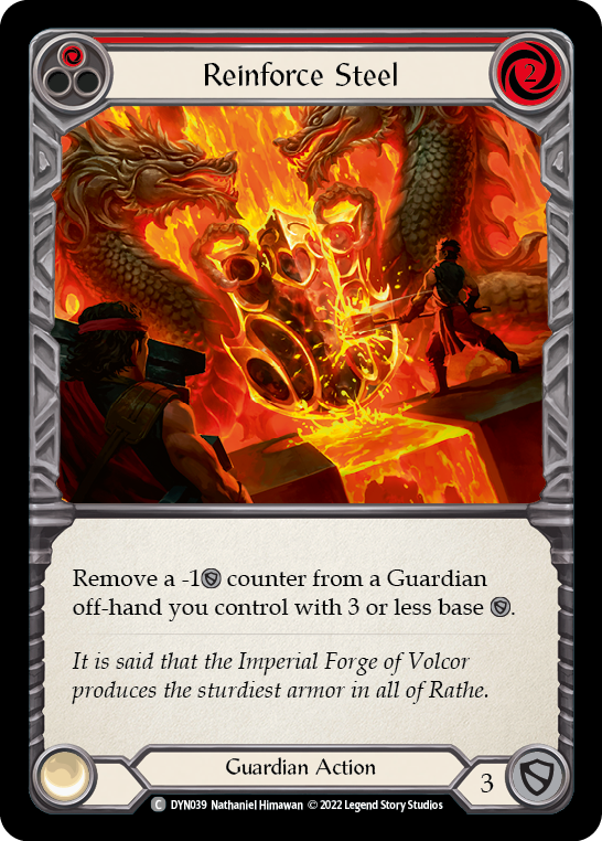 Reinforce Steel (Red) [DYN039] (Dynasty)  Rainbow Foil | Good Games North