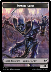 Human Warrior // Zombie Army Double-Sided Token [Commander Masters Tokens] | Good Games North