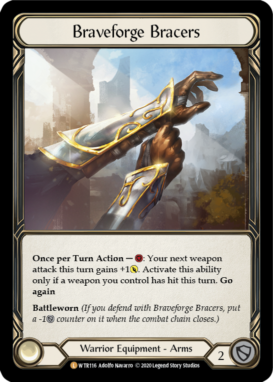 Braveforge Bracers [U-WTR116] (Welcome to Rathe Unlimited)  Unlimited Rainbow Foil | Good Games North