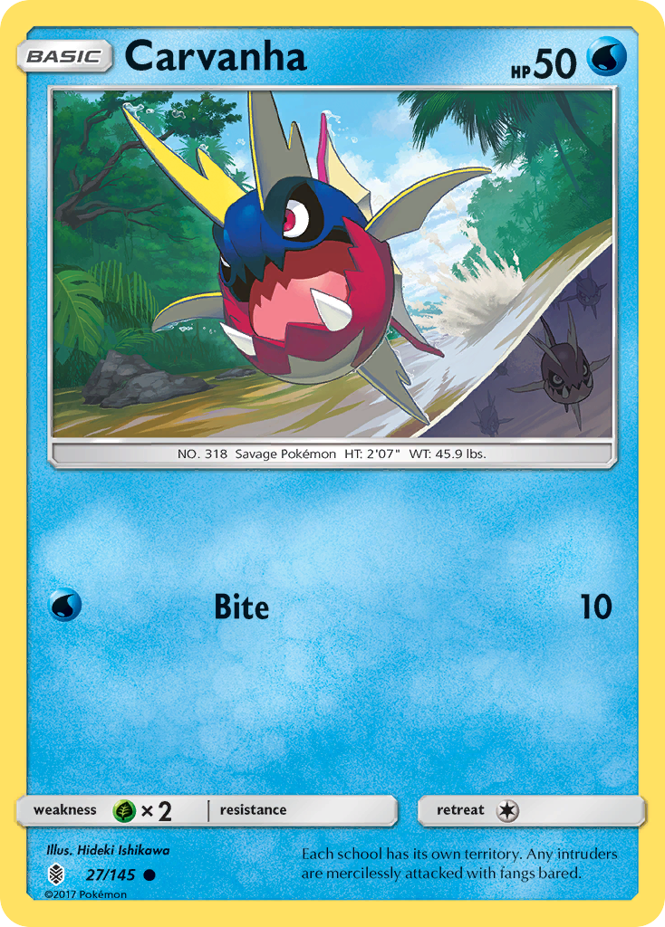 Carvanha (27/145) [Sun & Moon: Guardians Rising] | Good Games North