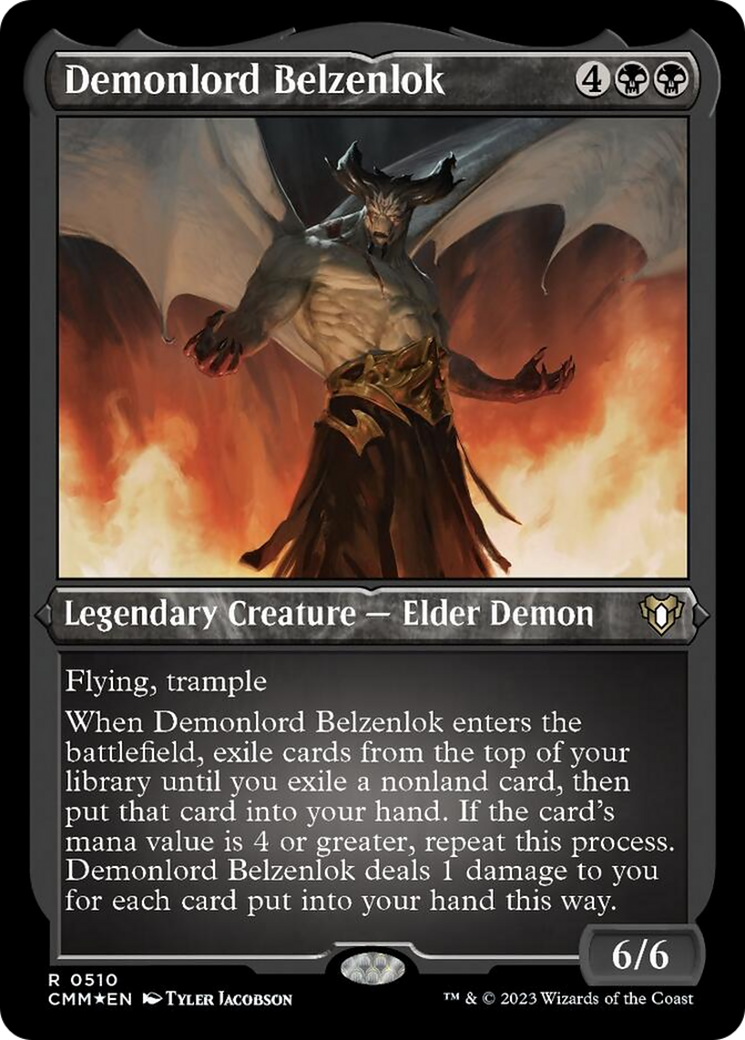 Demonlord Belzenlok (Foil Etched) [Commander Masters] | Good Games North