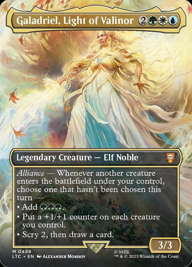 Galadriel Light of Valinor Borderless 498 (Commander: The Lord of the Rings: Tales of Middle-earth)  - Borderless Foil | Good Games North