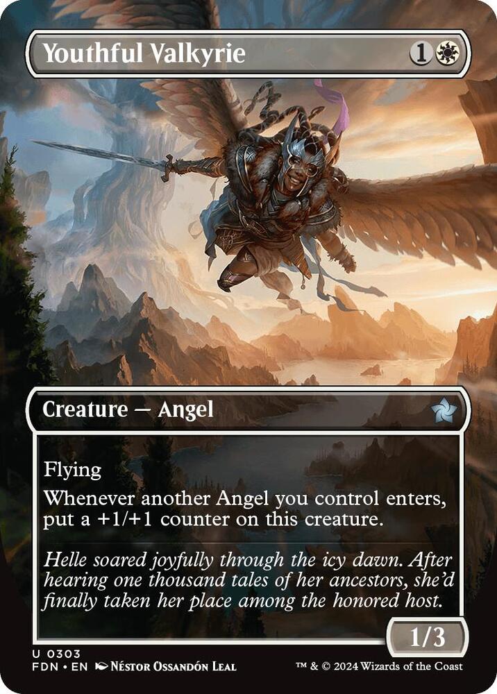 Youthful Valkyrie Borderless (Foundations)  - Foil | Good Games North