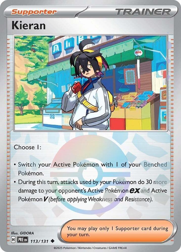 Kieran (113/131) (Poke Ball Pattern) [Scarlet & Violet: Prismatic Evolutions] | Good Games North