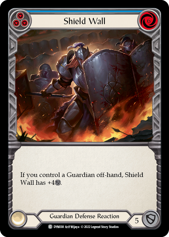 Shield Wall (Blue) [DYN038] (Dynasty)  Rainbow Foil | Good Games North