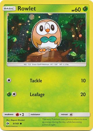 Rowlet (9/149) (Cosmos Holo) [Sun & Moon: Base Set] | Good Games North