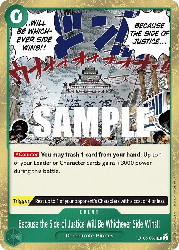 Because the Side of Justice Will Be Whichever Side Wins!! OP05-037 (Awakening of the New Era)  - Foil | Good Games North